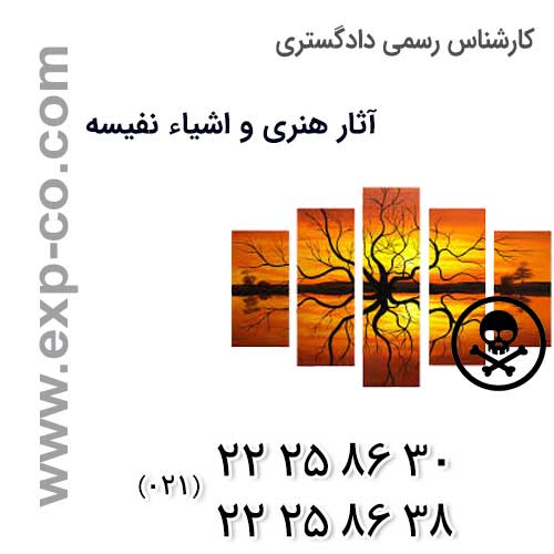 برآورد میزان خسارت وارده به آثار هنری توسط کارشناس رسمی دادگستری آثار هنری واشیاء نفیسه